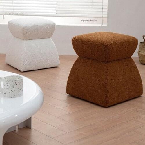 Nordic Fabric Home Furniture Bedroom Sofa Low Stools Modern Living Room Hotel Leisure Ottomans Creative Hallway Porch Shoe Stool