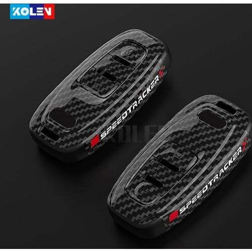 Carbon Fiber Car Remote Key Cover Case Shell Fob For Audi A1 A3 A4 A5 A6 A7 A8 Quattro Q3 Q5 Q7 Car Smart Key Protector Keychain