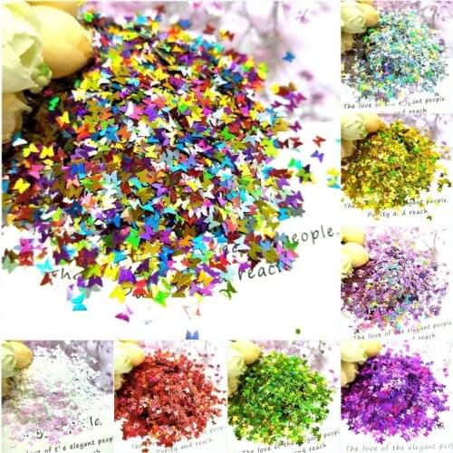 Ultra-thin 3D Nail Sequins 3mm Butterfly Laser Glitter PET Sequin for Nail Art Decoration Body Art Painting Nail DIY Decor 10g