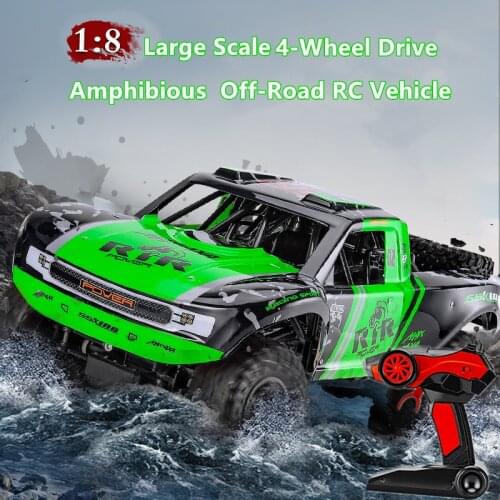50CM Big Size 4WD Waterproof Amphibious Off Road Wireless Control Vehicle 1:8 Full Scale High Speed Electric Climbing RC Car Toy