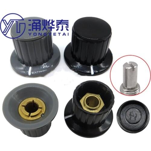 YYT 5PCS Potentiometer encoder cap Plastic knob cap KYP25-18-6J band switch universal circular D-shaped shaft