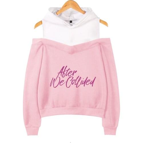 Romantic Movie After We Collided Off Shoulder Hoodies Sweatshirt Women Long Sleeve Streetwear Hip Hop Fashion Pullover Clothes