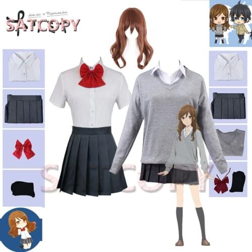 Anime Horimiya Cosplay Kyouko Hori Cosplay Costume Wig Skirt Sweater Shirt JK School Uniform Women Hori san to Miyamura kun
