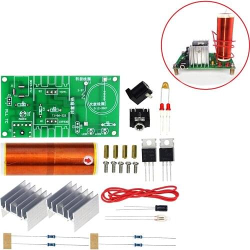 1 Set Mini Tesla Coil Kit 15W Mini Music Tesla Coil Plasma Speaker Tesla Wireless Transmission DC 15-24V DIY Kits