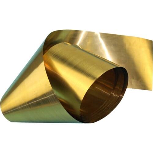 1pc 0.1-0.5mm Thickness Brass Sheet 1M Length Metal Thin Foil Plate Shim Industry Home Materials for Metalworking Welding
