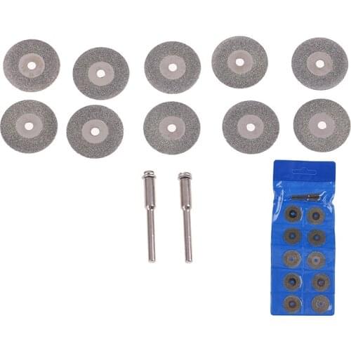 10pcs Emery Diamond Cutting Discs cut off blade Grinding Disc With Mandrel for Dremel Rotary Tools 20/22/25/30mm