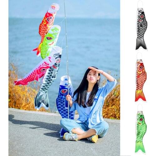 100/70/55/40cm Japanese Koinobori Carp Streamer Flag Children\s Day Windsock Cartoon Fish Wind Sock Flag Colorful Home Decor