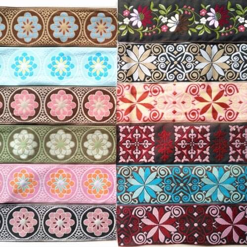 2M/Lot Embroidery Ribbon Luxurious Woven Jacquard Ribbon DIY Clothing Sewing Material Textile Accessories HB197