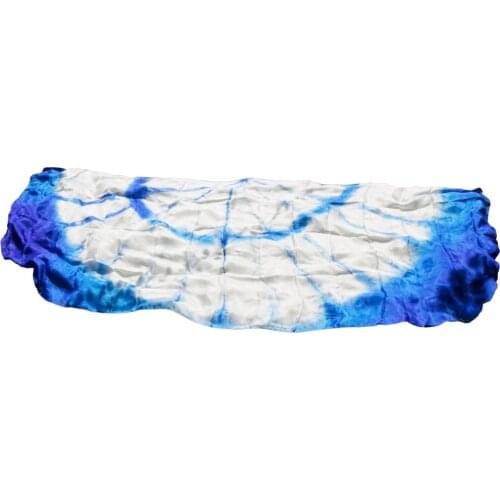 2018 design 100% real silk belly dance veil, cheap dance veils,semicircle veil wholesale 250*114cm White Blue