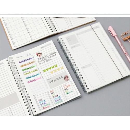 2019 2020 Notebooks Agendas Planner Diary Weekly Spiral Organizer Libretas A5 Note Books Monthly Kraft Paper Schedule Filofax