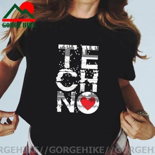 2020 New Coming Vintage Love Techno Music Personalized women T Shirt Costumes Teenager Round Neck short sleeve tee Tops camiseta