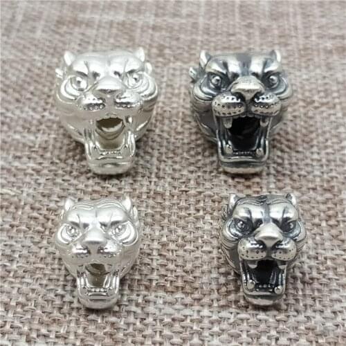 990 Fine Silver Tiger Bead 3D Sterling Silver Spacer for Bracelet Necklace The Bead Weight Is Light