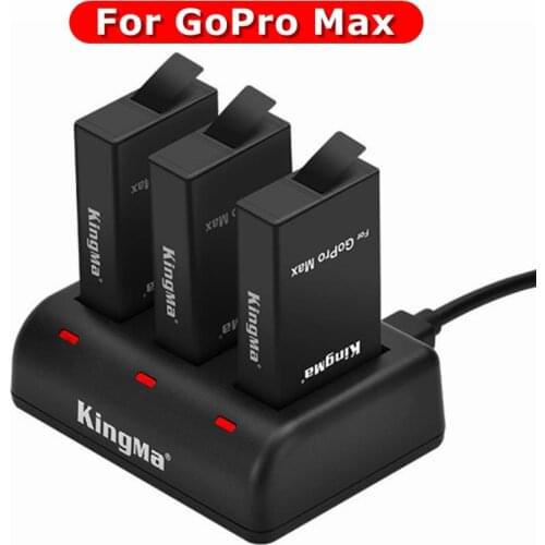 2020 Go Pro Max Full decode Battery and 3 Port Charger For GoPro 360 II Camera Battery Accessories