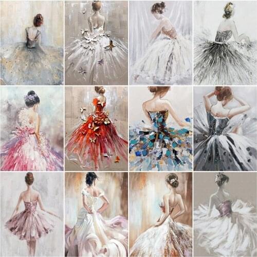 AZQSD 5D Diamond Embroidery Ballet Woman Full Square Drill Diamond Painting Portrait Picture Of Rhinestones Art Home Decor