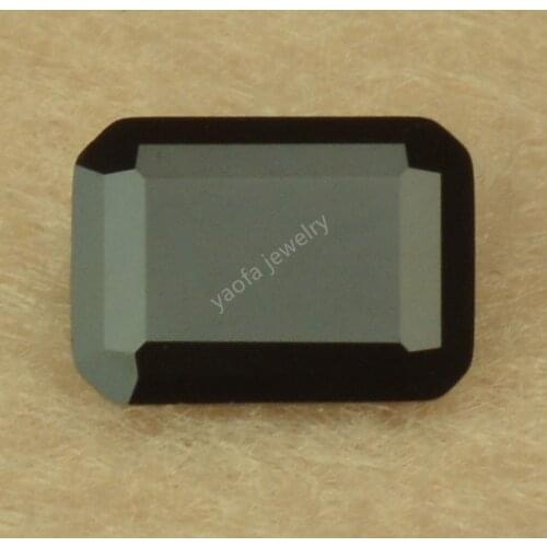 High Temperature Resistance 3x5~15x20mm 5A Black Nano Stone Loose Rectangle Octangle Shape Step Cut Synthetic Gems For Jewelry