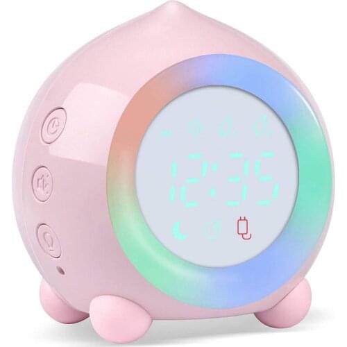 Childrens Digital Alarm Clock Sunrise Simulator With Colourful Lights Quiet Without Ticking Energy Saving Clock