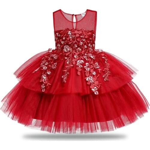 Baby Girl Pageant Flower Princess Dress for Wedding Party Tutu Kids Dresses for Toddler Girl Children Fashion Clothing 3-12Yrs