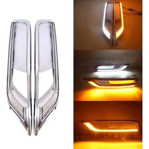 For Honda CR-V CRV 2015 2016 1 Set 12V Car White Daytime Running Light LED Yellow Turn Signal Fog Lamp Relay Accessories