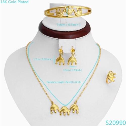 Fansheng new arrival Gold Fish necklace / earring / pendant / bangle / ring gold color Dubai jewelry baby party gifts