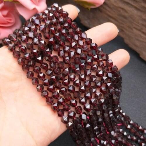 Loose beads A red garnet 6mm faceted 15inch for making jewelry wholesale beads nature FPPJ