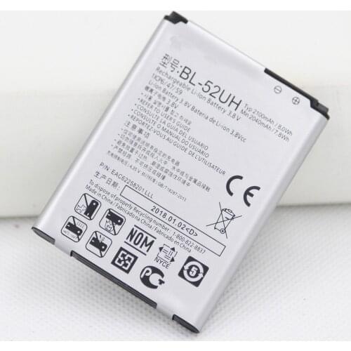 ISUNOO 2100mah BL-52UH Battery for LG BL 52UH Spirit H422 D280N D285 D320 D325 DUAL SIM H443 internal Replacement