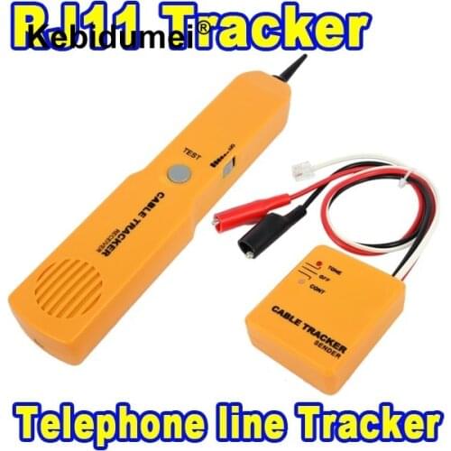 Kebidumei Durable Handheld Telephone Cable Tracker Phone Wire Detector RJ11 Line Cord Tester Tool Kit Tone Tracer Receiver