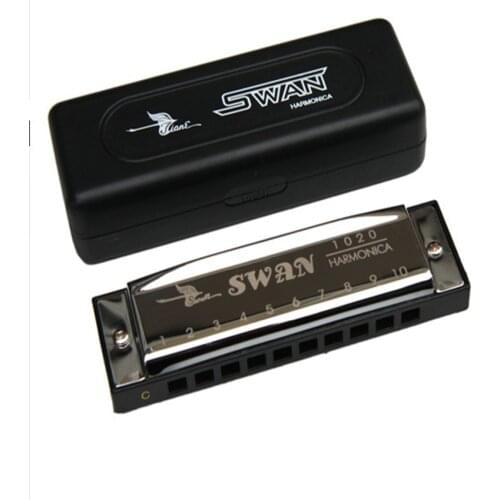 Swan Harmonica Blues 10 Holes Diatonic Harmonica C Key Mouth Organ Harp Rock Country Folk Jazz