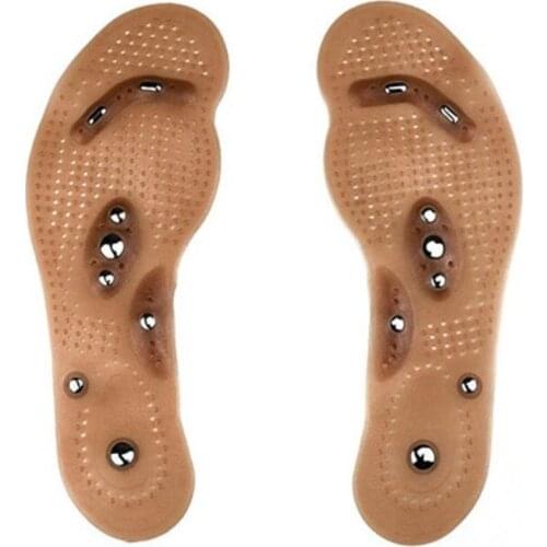 Magnetic Therapy Slimming Insoles for Weight Loss Foot Massage Health Care Shoes Mat Pad Brown Acupuncture Sole
