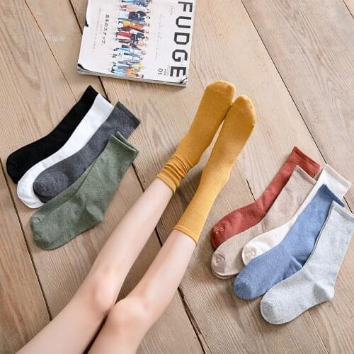 Japanese Harajuku Style 10 Colors Kawaii Woman Socks Cotton for Autumn Winter Cute and Funny Socks Women 82703