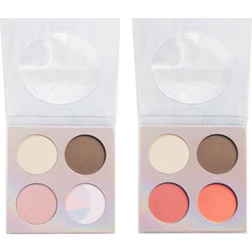 MINSHZEE Marble Four-color Highlight Repair Powder Nose Shadow High Disc Blush Waterproof Long-lasting Not Blooming TSLM2