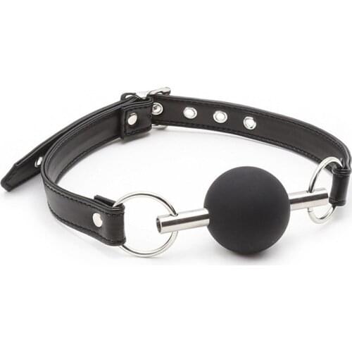 Morease Adult Games Open Mouth Gag Ball for Women Couple Leather Mouth Gag slave Oral Fixation Stuffed Flirting SM Sex Toys