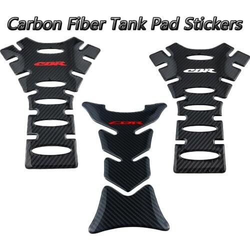 Motorcycle Carbon Fiber Black Fuel Tank Cover Traction Pad Protector Sticker Decals for Honda CBR 250RR 600RR 900RR 1000RR 650F