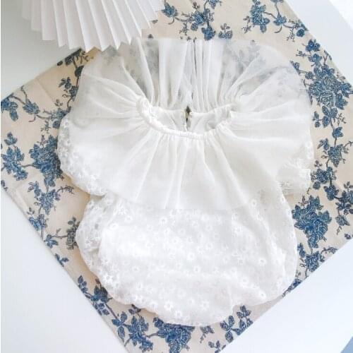 2021 new girls boys lace rompers+hat cotton summer babys jumpsuit