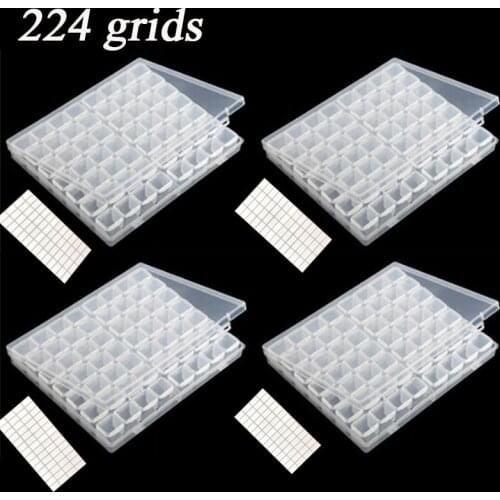 56/28/8 Slots Plastic Storage Box Diamond Painting Kits Nail Art Rhinestone Tools Beads Storage Boxes Case Organizer Holder Sale