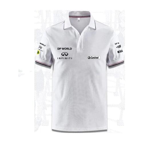 Hot Motorsport F1 T-shirt Brand Printed Mens Clothes Fashion Harajuku Solid Color Casual Mens Pullover POLO Lapel Shirt