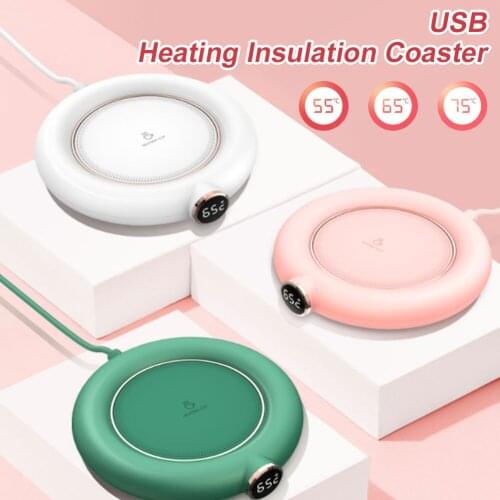 Coffee Mug Warmer Rechargeable 3-Gear Adjustment Heating Coaster Cup Mat with Indicator for Office Home to Warm Coffee Tea Milk