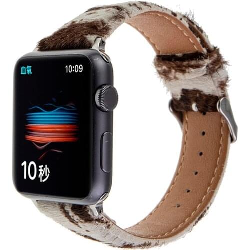 Horse Genuine Leather Strap for Apple Watch Band 44mm 42mm 40mm watchband Replacement iWatch Series 6 5 4 3 2 SE hair Wristband