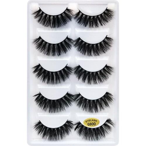 50 pairs mink eyelashes wholesale false eyelashes messy 3d mink lashes make up hand made soft fluffy fake lash extension G800