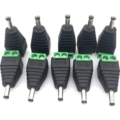 10pcs Adapter plug DC 3.5 x 1.35 mm male to Terminal Block with push button 2pin connector 3.5*1.35MM female socket Connector
