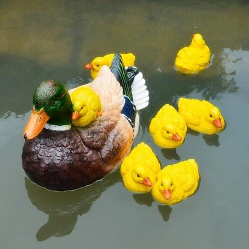 Cute Resin Floating Duck Statue Outdoor Garden Pond Fish Tank Decorative Swimming Wild Duck Sculpture For Garden Decor Ornament