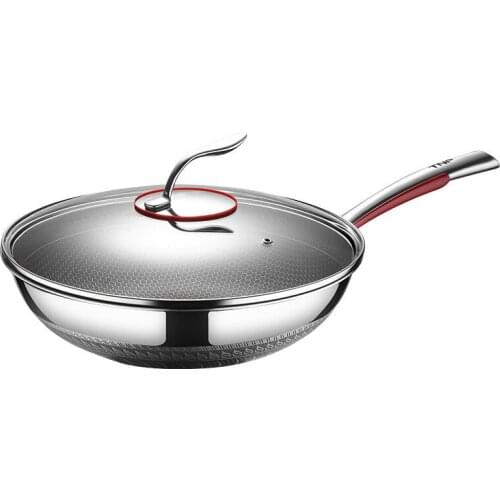 316 Stainless Steel Frying Pan Induction Cooker Gas Is Suitable For Special Non Stick Wok Pan Household Kitchen Cookware