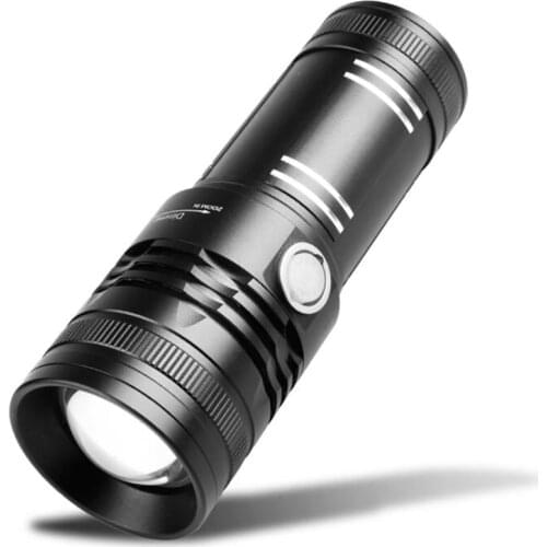 LED Flashlight, 160W Super Bright Night Fishing Light Zoomable Flashlight with Yellow, White, Blue, Purple Light Beads, 3 Modes