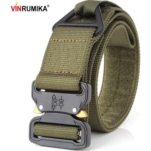 SWAT Military Equipment Tactical Belt Men Safety Knock Off Buckle Nylon Waist Belts US Army Combat Heavy Duty Belt Width 4.5 cm