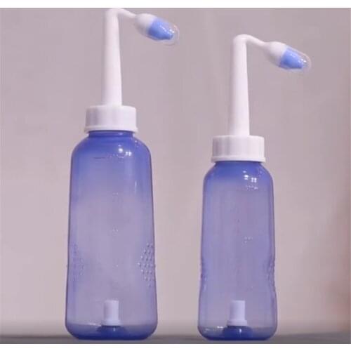 300ML Medical Healthy Neti Pot Manual Adult Nasal Washing Device with 2 Nozzles Anti Allergic Nasal Cavity Flusher for Children