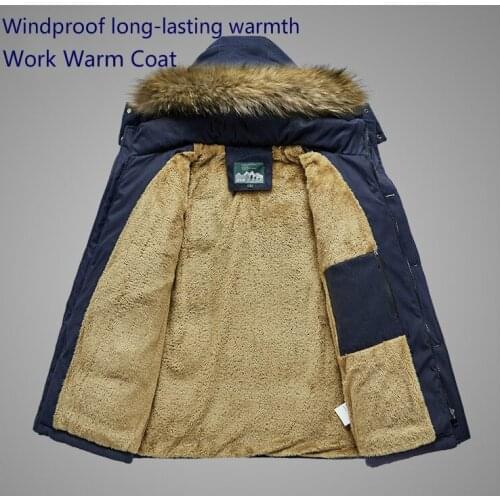 Windproof Mens Thickened Multi-bag Tooling Removable Cap With Hair Loose Cotton-padded Jacket For Men