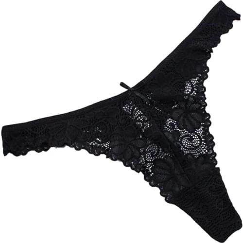 Sexy Lace Soild Panties For Womens Transparent Low Waist Thongs Briefs Lingerie Breathable Sheer Mesh Womens Underwear Lencería