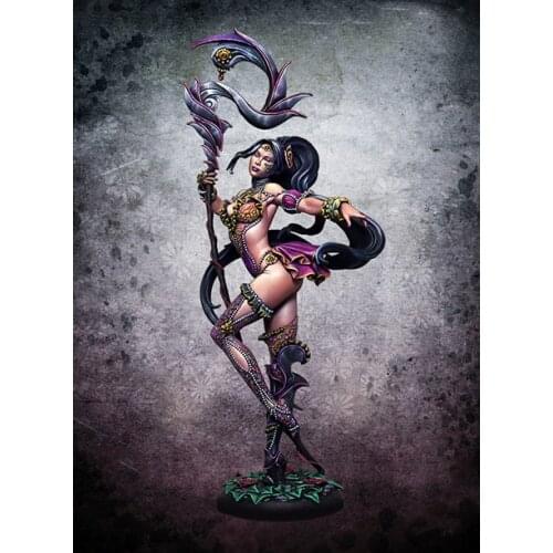 1/24 75mm fantasy girl stand with base Resin figure Model kits Miniature gk Unassembly Unpainted