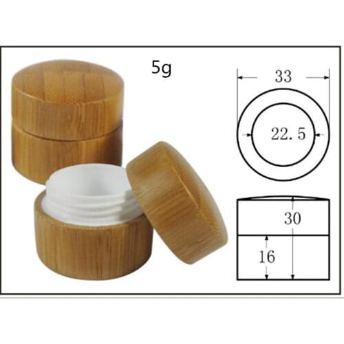 1 pc 5g Bamboo Container Plastic Wood Cream Jar, Cream Jars Cosmetic Packaging Empty Bamboo Plastic Cosmetic Jar with Lid Reuse