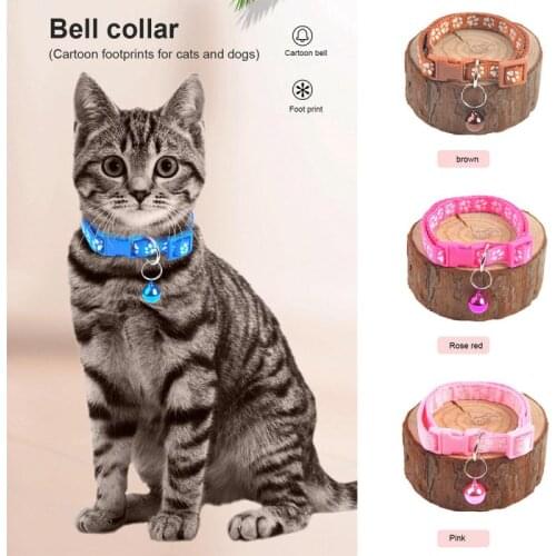 1pc Colorul Pet Supplies Cat Collar Cat Necklace And Cat Paw Print Adjustable Buckle Collar Cat Accessories Cat Dog Collar