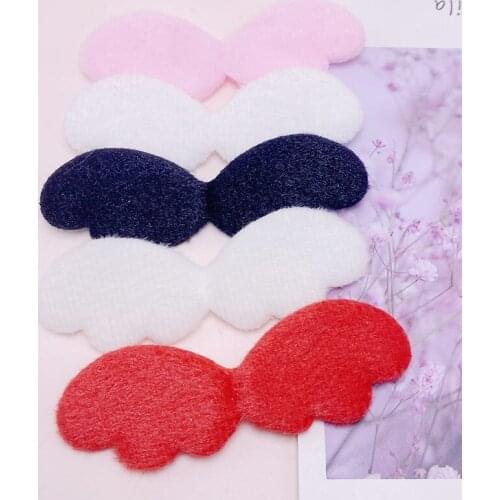 30Pcs/Lot 9.8*3CM Two Side Furry Felt Angel Wing Appliques For DIY Children Hair Clip Accessories Patches